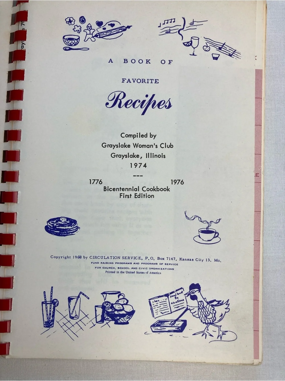 Vintage Spiral-Bound Community Fund Raising Recipe Cook Books